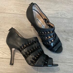 Manolo Blahnik Black Ankle Booties
